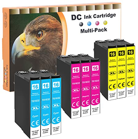 D&C Druckerpatronen Kompatibel für Epson 16 XL für Epson Workforce WF-2630 WF WF-2650 DWF WF-2660 DWF WF-2700 WF-2750 DWF WF-2760 DWF WF-2010 W WF-2500 WF-2510 WF WF-2520NF WF-2540WF WF-2760 (9-Pack)