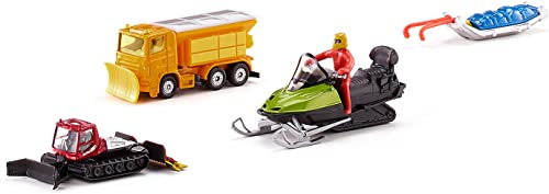 siku 6290, Set regalo - Inverno, Metallo e Plastica, Multicolor, Combinazione di giocattoli, Mezzo spazzaneve, Pistenbully 600, Motoslitta