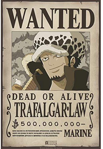 ABYSTYLE One Piece Poster Wanted Trafalgar Law (52x35) Mehrfarbig