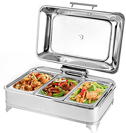 Scaldavivande Elettrico, 13L Chafing Dish da Tavolo, Contenitore Scalda-vivande Chafing Dish Elettrico per Mantenere il Cibo Fresco e Delizioso, 400W/220V