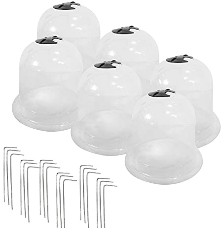 Yerd 6X Pflanzglocke 26cm Pflanzenschutzhaube transparent, Anzuchtglocke, Anzucht-Pflanzhilfe, Pflanzenschutz vor Frost, Schnecken & Vögeln (26cm, 2X 3er Set)