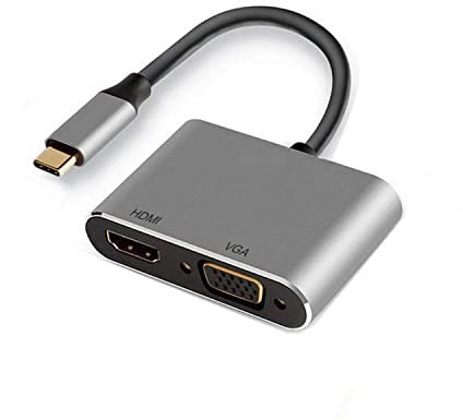 Ewent EW9700 - Adaptador USB-C de Doble Pantalla HDMI 4K y VGA, 15 cm