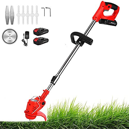 FSCLJ Elektrischer Grass Trimmers 24V Akku-Grasschere Teleskop, einstellbare Winkeleinstellung, Unkrautfresser für den Außenbereich, Garten, Rasen, Gärten