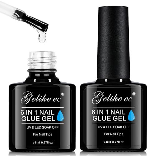 Gelike ec Nagelkleber Extra Stark: Für Klar Tips Kunstnägel Tip Kleber Für Gelnägel UV Kleber Nagelkleber Für Kunstnägel Nail Glue Gel-BRAUCHEN AUSHÄRTEN UNTER UV NAGELLICHT
