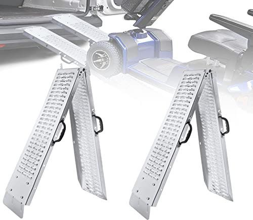 ACXIN Rampa di carico pieghevole, 2 pezzi, in acciaio zincato, antiscivolo, portata fino a 200 kg per pezzo