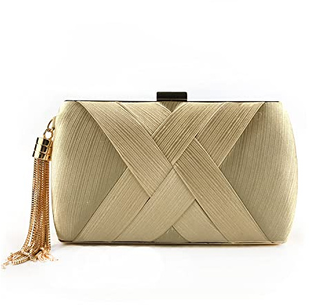 SUKUTU Pochette da Sera da Donna Borsa in Raso per Borse da Sera per Feste di Matrimonio con Borse da Cocktail con Ciondolo con Nappa