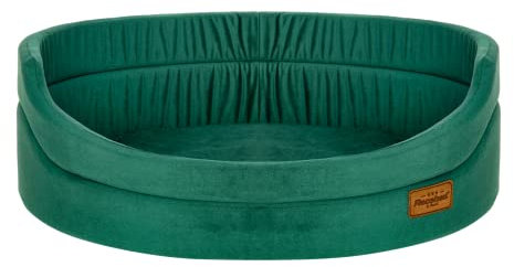 Z4L Hundebett BALY Hundeliege Velours Tierbett Farbe Grün, Größe L (52cm x 47cm)