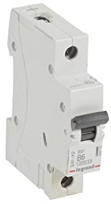 Legrand, RX3 419133 - Interruttore di protezione termico-magnetico, funzione B, 6A, 1 polo, capacità di spegnimento 6000 A, 230/400 VAC, 1TE, 19133