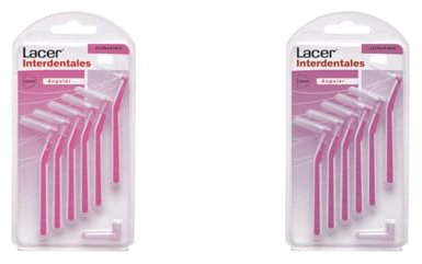 INTERPROXIMAL - Cepillo Interdental Angular Ultrafino 6 Unidade, Mango Angulado, Máxima Eficacia, Filamentos Tynex, Previene y Elimina la Placa Bacteriana, Cerdas Suaves (Paquete de 2)