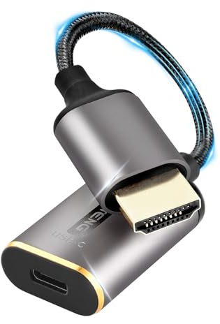 ELUTENG Adaptador USB-C a HDMI 4K @ 60Hz Type-C Thunderbolt 3 a HDMI Adaptador Cable Compatible con iPhone 15 Serie, MacBook Pro/Air, Mac, iPad Pro, Galaxy S8 a S2