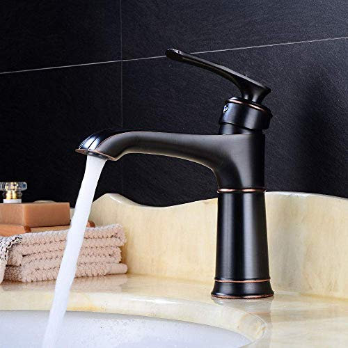 ZERAPH Waschbecken im europäischen Stil, schwarz, antikes Badezimmer, Unterbauwaschbecken und Kaltwasser-Retro-Einzelloch