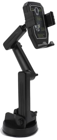 Support de Téléphone pour Camion, Bras Long de 16,9 Pouces, Fixation Robuste pour Pare-Brise et Tableau de Bord, Noir