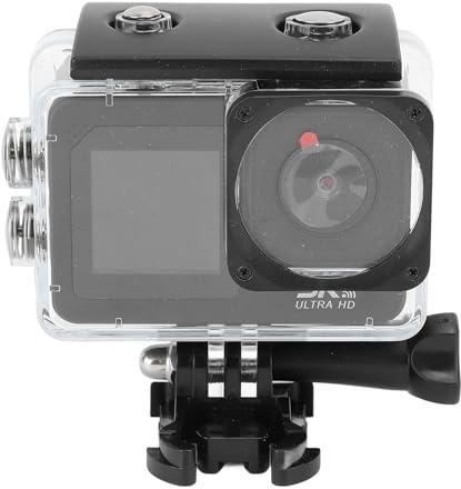 Tangxi Caméra d'action 4K, 5K30FPS WiFi étanche, Double écran Avant et Arrière, Caméscope sous-Marin avec Micro intégré, Grand Angle de 170 Degrés