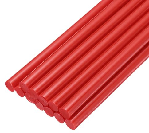 QUARKZMAN 12 Stück Heißklebesticks 7mm x 200mm Heißklebepistole Sticks Rot, Glue Stick Heißkleber Klebesticks Heißklebestifte Klebestifte DIY Bastelklebestifte für Heißklebepistole