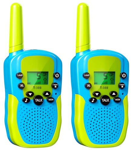 Oulesvte 2 Stück Walkie-talkie, VOX-Funktion, LED-Taschenlampe, große Reichweite 3km, Kinder- und Erwachsenen-Walkie-talkie für Abenteuer, Camping, Wandern
