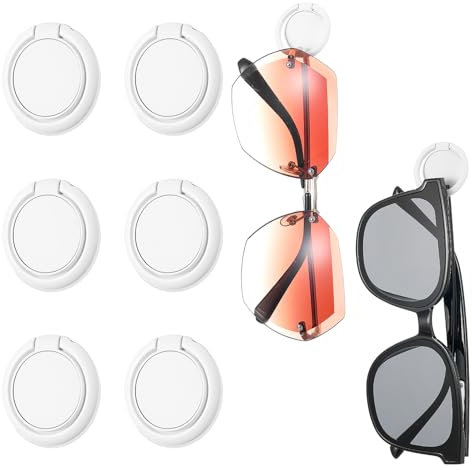 8 Pack Sunglass Organizer Wall Round Wall Mounted Sunglass Holder Hanging Sunglasses Organizer Eyeglass Holder White Sunglass Holder for Wall Sunglasses Holder Organizer for Sunglasses Display