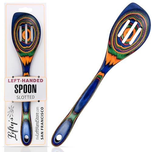 Lefty’s Left Handed Spatula Slotted Spoon - Pakka Kitchen Tool - Great for Cooking, Fipping, Turning Food, Egg Flipper, General Purpose - Gifts for Left-Handed People, Lefty, Adults, Chefs and Women