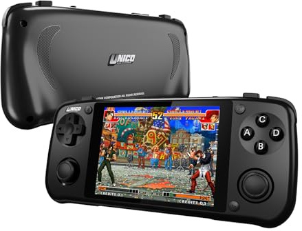 UNICO Game Pocket Player with 40 SNK Classic Games Pre-Installed, Handheld Gaming Console, 3500mAh Rechargeable Battery, Pick up and Play, Ideal for Casual Gamers and Nostalgic Enthusiasts-Black