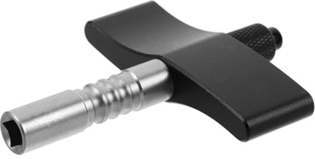 Trommelstimmschlüssel Modell T aus Aluminium und Eisen | Schwarz, für Akustische und Elektronische Schlagzeuge, Professionell, mit Komfortablem Griff