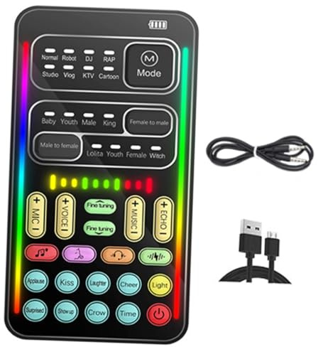 NUOBESTY Changeur De Voix Portable Et Multifonctionnel Outil De Modification De Voix pour Pc Et Streaming Direct Carte Externe avec Effets Sonores