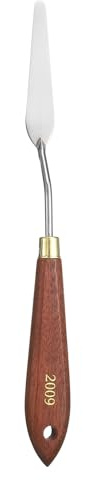 QUARKZMAN Couteaux à Peinture Outil De Peinture 2.76 x 0.55 Lame En Acier Inoxydable En Forme De Larme Longueur 8.86 Spatule Couteaux à Peinture Avec Trou Manche En Hêtre, Rouge/Argent