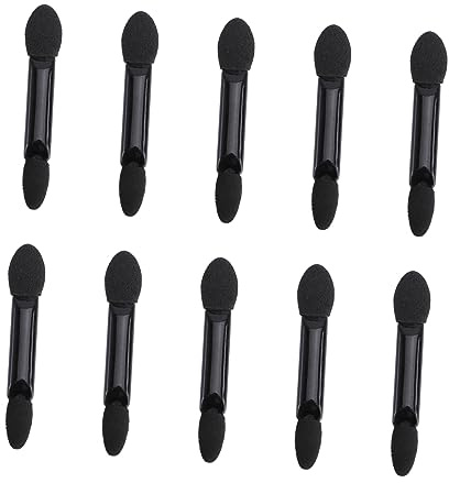 Veemoon 10pcs Disposable Dual Sided Eyeshadow Brush Set Black Makeup Sponge Applicator for Professional Eye Makeup for Travel and Daily Use