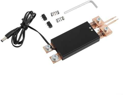 Pluma de soldadura por puntos, soldador por puntos de mano de 125,7 x 41,5 mm con agujas de bola concéntricas para ensamblaje de baterías de 4 a 12 V, construcción de latón con mango de doble resorte