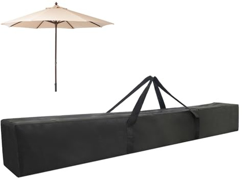 CONCHLERY Patio Umbrella Cover Bag Patio Umbrella Storage Bag Parasol Covers with Handles and Zippers for Outdoor Travel Sports Equipment, Black
