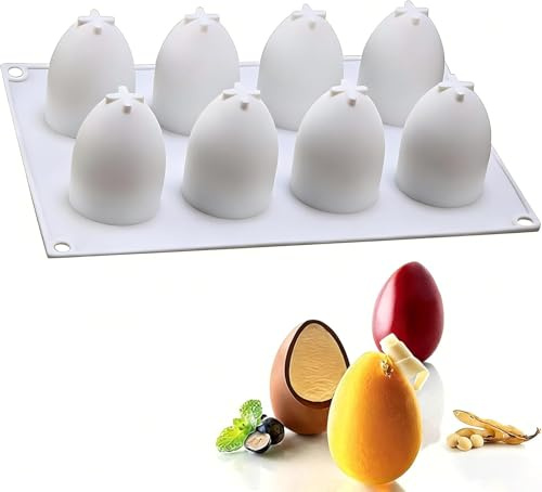 Silikonformen Gießformen Ostern,2 Stück Silikonformen Gießformen Ostern Eier, 3D Eierform Ostereierform,Kerzenformen Zum Gießen,Seifenform für Bastelarbeiten, Gips, Kerzen