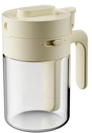 Shaker per condimenti in vetro con manico pop-forward, per cucina, 12,8 x 7,4 cm, contenitore per spezie per zucchero, sale, pepe, tè, chicchi di caffè ed erbe secche