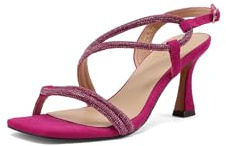 QUEEN HELENA Sandali Eleganti con Tacco Medio con Strass Donna S3002