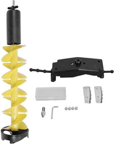 Hyuduo Elektrischer Eisbohrer für Angelbegeisterte, Nylon-Bohrer mit Positionierung, Leichtes Design aus Aluminiumlegierung für Einfaches Eisbohren