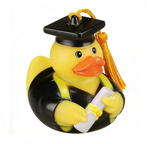 Patitos De Goma Pato Baño Gorro Graduado Pergamino Regalo Original Divertido
