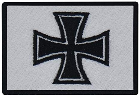 benobler FanShirts4u Aufnäher - EISERNE Kreuz - RITTERKREUZ - Fahne - 8 x 5,5cm - Flagge Wappen Bestickt Patch Badge Germany (Schwarze Umrandung)