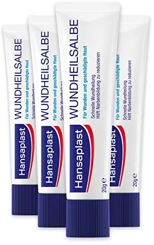 Hansaplast Wound Healing Ointment Set of 4 (20 g), Wound Ointment for Fast Wound Healing, Wound and Healing Ointment Reduces Scar Risk