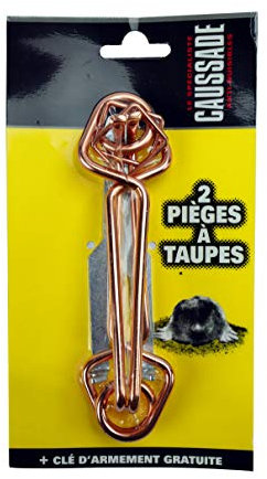 CAUSSADE Pièges à Taupes Kit 2 Pièges 2 Tendeurs et Clé d'armement Economique et Radical CATPIEGE, Noir