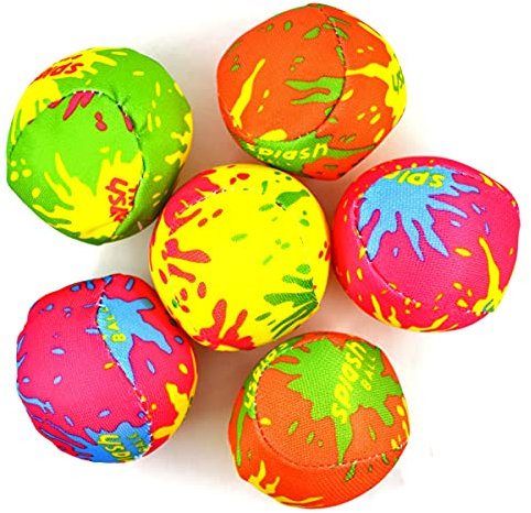 JONOTOYS Wasserbomben Wasserball Set 6tlg Spielball Ball circa5cm Splash Strandball Beachball