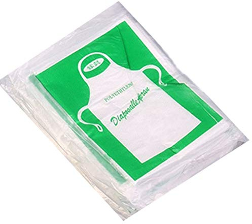 Zonfer 25 Stück Einweg-Schürzen Durchsichtig, Wasserdicht, Polyethylen, Für Kochen, Malen, Kinder & Erwachsene, Weiß