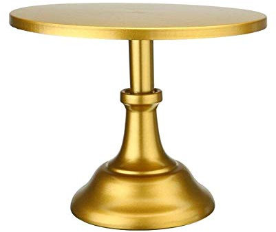 ausuky - Alzata per torte rotonda, un ripiano, per dolci e frutta, per servire ed esporre, per tavoli e mensole, per feste e compleanni (oro)
