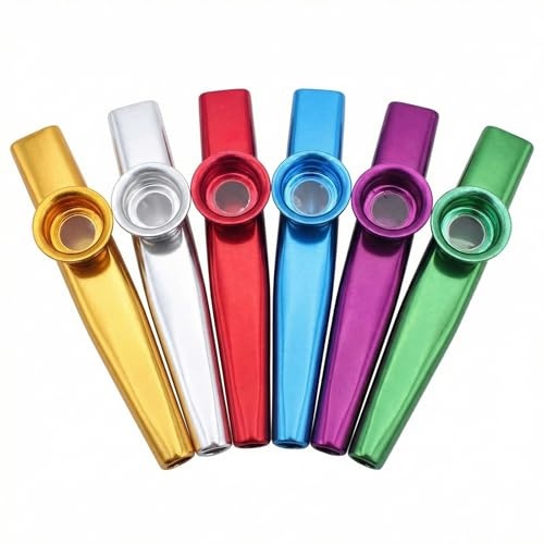 6PCS Metal Kazoo Musical Instruments Multipack Kazoo Sets for Adults Mini Musical Instrument
