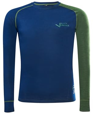 Black Crevice Herren Langarmshirt aus Merino Wolle