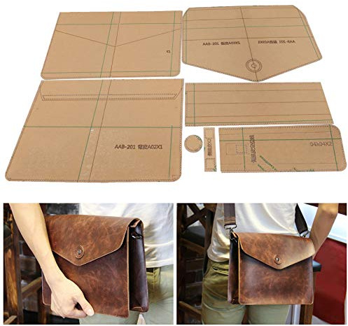 Atyhao Messenger Bag Acrylic Template, Clear 7Pcs Quilting Pattern, Professional Transparent Stencil for DIY Leather Craft Tools