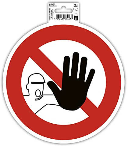 Exacompta 67013E Zutritt verboten Klebeschild Ø20 cm Rot aus UV-beständigem PVC Hinweisschild Schilder Warnhinweis Sticker Aufkleber Türschild