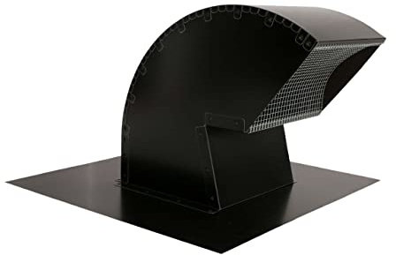 Goose Neck Painted Exhaust Roof Vent (8 Inch, Black)