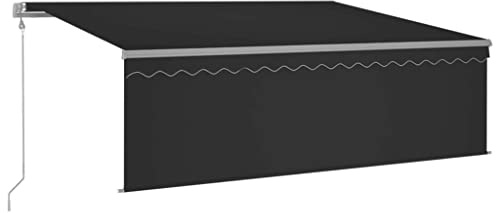 vidaXL Markise Automatisch mit Rollo LED Windsensor 4x3m Anthrazit