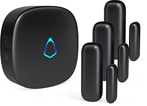 Door Chime, METAK Wireless Door Open Contact Sensor Alarm with 500 FT Range, 58 Chimes and 5 Volume Levels for Business/Store/Home/Office When Entering, 3 Transmitter + 1 Plug-in Receiver
