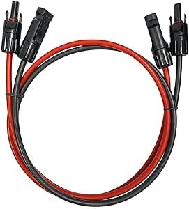 Profi-Verbindungskabel Verlängerungskabel beidseitig Solarstecker Solarkabel rot/schwarz 6mm² inkl. montierter Solar-Stecker… (6mm²-3M)