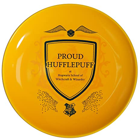 Harry Potter Half Moon Bay Hufflepuff Plate | Assiettes et assiettes plates pour enfants | Assiette simple décorations de fête cadeaux pour femmes | Assiettes réutilisables | Passe au lave-vaisselle