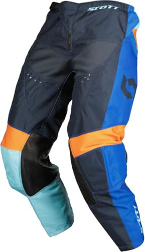 SCOTT 350 Race Evo 2023 Pantaloni Motocross per bambini, blu/arancione, 28