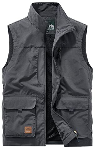 Btmpmcs Herren Outdoor Weste Leicht Atmungsaktiv Schnelltrocknende Anglerweste Freizeitweste mit Vielen Taschen Sommer Ärmellose Jacke Winddicht Sport Multifunktionsweste für Camping Fotografie